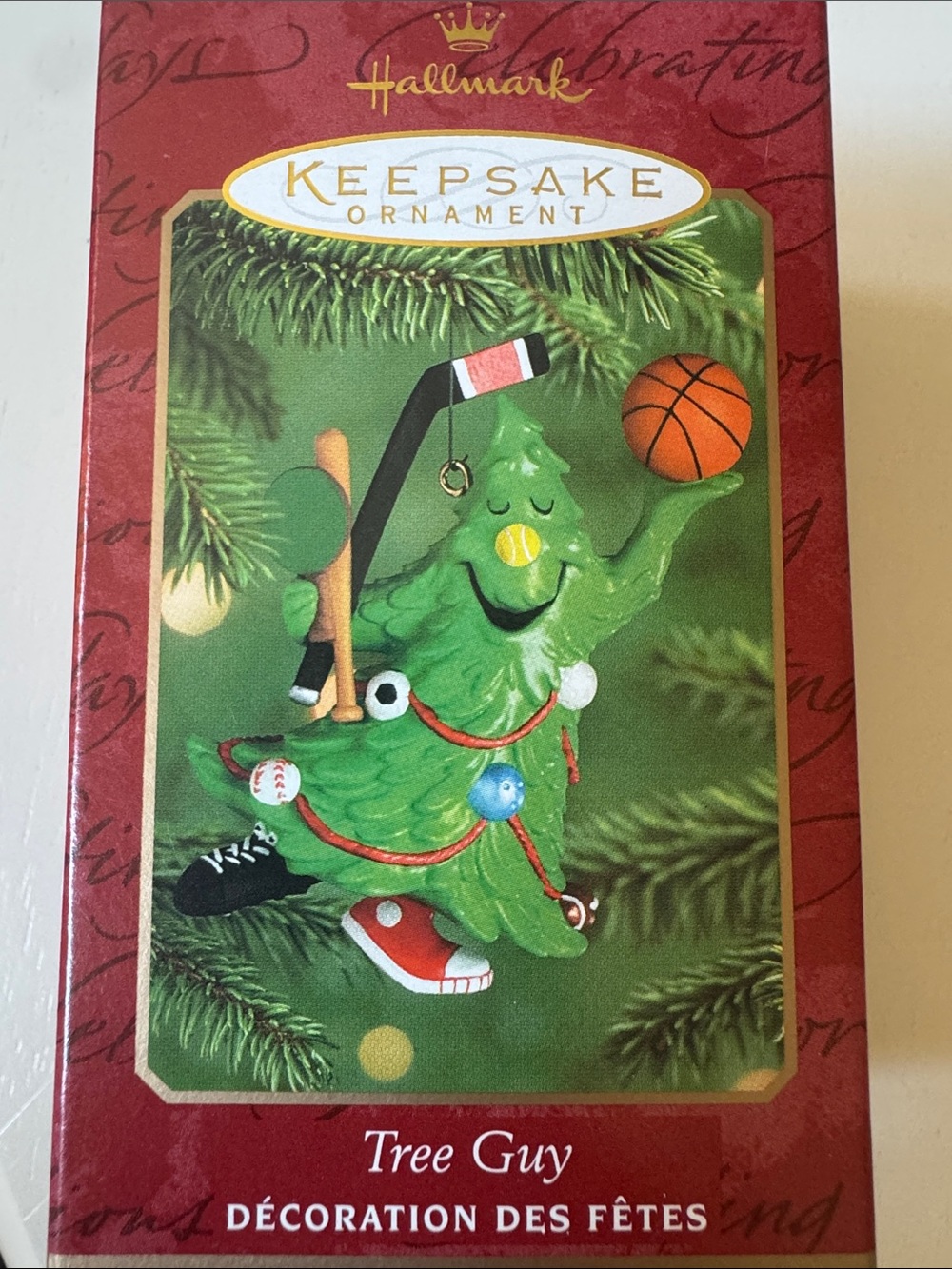 Hallmark Green 'Tree Guy' Sports Ornament with Orange Basketball